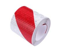 NOLITOY 2 Rolls Weatherproof Reflective Warning Tape Red White Twill Pattern High Visibility Safety Sticker for Vehicles Road Markings Transport Facilities Adhesive