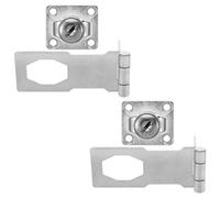 NOLITOY 2 Set Heavy Duty Stainless Steel Keyed Hasp Lock Foldable Latch with Keys for Cabinets Doors Enhanced Antitheft Security Easy Installation Safety Lock for Toolboxes and Storage