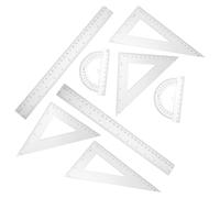 NOLITOY 2 Sets 30cm Drawing Ruler Set with Right Angle Triangle, Isosceles Triangle, Protractor and Measuring Ruler for School Maths and Drafting Tools