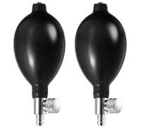 NOLITOY 2 Sets Black Manual Bellows Blood Pressure Monitor Latex Bulbs with Air Release Valves Replacement for Home and Hospital Applications 2 Pieces x 2