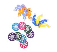 NOLITOY 2 Sets Diving with Seahorse and Dolphin Figures Numbered Underwater Training Discs for Pool Parties Splash Water Flying Disc Set for Outdoor Play and Swimming Skills Development