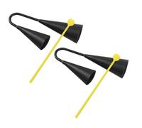 NOLITOY 2 Sets Double Ear Black Metal Cowbell with Striker Iron Percussion Instrument for Childrens Music Outdoor Play Training and School Activities