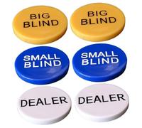 NOLITOY 2 Sets Poker Dealer Chips for Texas Hold with Small Big Blind Markers Game Counting Chips for Math Learning Bingo Tokens Reward Counters for Gambling and Tournament Play