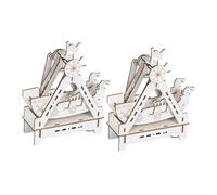 NOLITOY 2 Sets Wooden Model Kits DIY Puzzle Building for Educational Science Enhancing Hand Eye Coordination and Problem Solving Skills Beige