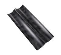 NOLITOY 2 Slots Stainless Steel Bread Tray Baguette Pan with Wavy Design Practical Heat Transfer Baking Mold for Home Kitchen