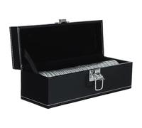 NOLITOY 20-slot Coin Organizer Box with 39mm Crystal round Case and No.4 Cushion, Lockable Airtight Coin Protection Case for Collectible Tokens and Money Storage