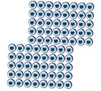 NOLITOY 200pcs DIY Blue Flat Oval Evil Eye Resin Charm Beads 6x6mm for Jewelry Making and Craft Embellishments