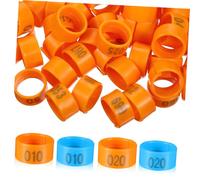 NOLITOY 200pcs Poultry Leg Bands Clip Orange Blue Chicken Foot Rings for Chickens Ducks Pigeons Hens Easy Identification and Classification