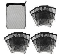 NOLITOY 20pcs Black Zipper Aquarium Filter Mesh Bags 14x20cm Fish Tank Filter Mesh Pouches Replaceable Filtration Bags for Aquarium Pumps and Gravel Cleaning