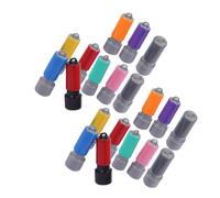 NOLITOY 20pcs DIY Round Stamp Kits for Crafting with Plastic Seal Cases Multi-use Blank Seals for Ink Pad Stamping and Card Making Projects