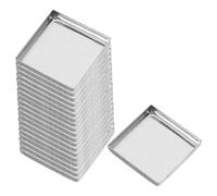 NOLITOY 20pcs Empty Square Metal Makeup Refill Pans Iron Palette Inserts for DIY Eyeshadow Blush Organizer Compact Space-saving Cosmetic Depotting