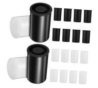 NOLITOY 20pcs Film Canisters Small Containers with Lids PE Storage Jars for Accessories Organiser Black White Canisters for Secure Photo Storage