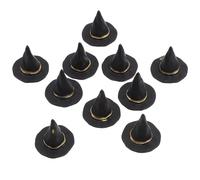 NOLITOY 20Pcs Mini Halloween Witch Hats for Dollhouse Decorations, Black 2.5Cm Small Witch Hat Miniatures for Crafts, Party Drink Bottle Caps, Halloween Doll Accessories