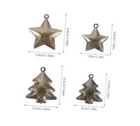 NOLITOY 20pcs Mini Vintage Bronze Metal Bells for Christmas Crafts DIY Wind Chimes Tree Decor Star Cutout Jingle Bells with Clear Sound Iron for Party and Home Decorations
