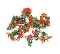 NOLITOY 20pcs Miniature Plant Models Orange-red Small Plastic Dollhouse Accessories Realistic Tiny Greenery for DIY Mini Garden Decoration Indoor Faux Plants