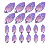 NOLITOY 20Pcs Miniature Resin Shell Charms with Shiny Peacock Purple Shell Pattern Delicate DIY Phone Case Decor Accessories for Jewelry Making Craft Embellishments and Home Textile