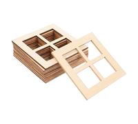 NOLITOY 20pcs Miniature Wooden Window Frames DIY Dollhouse Windows for Tiny House Decor Garden Ornaments Reusable Mini Furniture Accessories
