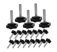 NOLITOY 20pcs Plum Shaped Hand Knobs Black Plastic Hex Clamping Screw Handles for Precise and Quick Replacement in Machinery Furniture and Tool Assembly
