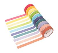 NOLITOY 20pcs Rainbow Solid Color Washi Masking Tape Adhesive Label Stickers for Scrapbooking DIY Crafts Journals Planner Decoration Non Damaging Decorative Tape for Teens and Adults
