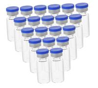 NOLITOY 20pcs Small Glass Vials with Caps Airtight Storage Bottles for Liquid Medicine Sample Packaging Laboratory and Party Use