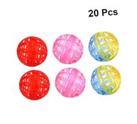 NOLITOY 20pcs Transparent Bell Ball Cat for Indoor Cats Interactive Pet Ball with Random Bright Colors Stimulates Curiosity and Prevents Scratching Fun Teaser for Mental and Random Color
