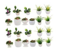 NOLITOY 22pcs Miniature Dollhouse Plants Fade-resistant Artificial Bonsai for Micro Landscape No Maintenance Accessories for Home DIY Crafts and Dollhouse Decoration