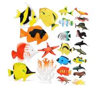 NOLITOY 24 Pcs Sea Animal Figures Realistic Tropical Fish and Ocean Animal Models Safe Plastic Educational for Interactive Play Party Decorations and Creative Learning