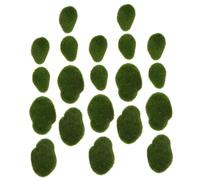 NOLITOY 24pcs Artificial Moss Rocks Decorative Faux Stones for Fairy Gardens Terrariums Miniature Micro Landscapes Woodland Themed Simulation Balls for Indoor Outdoor Plant Pots and Crafts