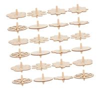 NOLITOY 24Pcs DIY Wooden Gyro for Unfinished Hand-paintable Gyroscope Tops Creative Wooden Spinning for Hand-eye Coordination and Educational Fun