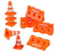 NOLITOY 24Pcs Mini Traffic Cones Signs Educational Early Learning for Safe Plastic Traffic Fences for Cognitive Development Traffic Safety Awareness