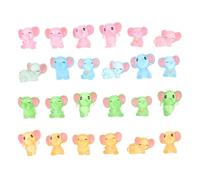 NOLITOY 24pcs Resin Glow in Dark Luminous Elephant Figurines Small Glowing Miniature Animals for Desktop Bookshelf DIY Micro Landscape Symbolic Wisdom and Strength Decor Resin Craft