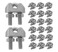 NOLITOY 24pcs Stainless Steel Wire Rope Clips Cable U Clamps Heavy Duty U-bolt Saddle Fasteners for Tent Ropes Clotheslines Metal Fences and Rigging Hardware with Easy Installation and