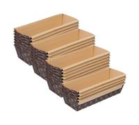 NOLITOY 25pcs Large Rectangular Paper Loaf Pans for Bread Baking Oil-Resistant Corrugated Paper Mold Tray Baking Trays for Home Cooking Afternoon Tea Banquets