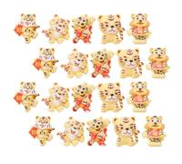 NOLITOY 25pcs Yellow Resin Tiger Shape Charms for Hairpin and Phone Shell DIY Accessories, Easy to Store with Fine Workmanship, for Crafts and DIY Decoration