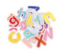 NOLITOY 26pcs Colorful Embroidered Alphabet Patches for Clothes Decoration English Letter Appliques for DIY Bags Hats Shoes Covering and Personalizing Garments