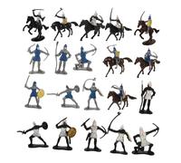 NOLITOY 28pcs Miniature Sand Table People Figures Colored Medieval Knight Soldiers with Horses Realistic Tiny Soldier Models for Role-playing Garden Decoration and Collectible