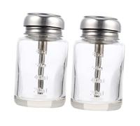 NOLITOY 2pcs 100ml Glass Pressing Type Bottles Multipurpose Storage Containers Refillable Empty Glass Bottles for Travel and Home Use