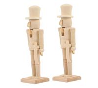 NOLITOY 2Pcs 18Cm Unfinished Wooden Nutcracker Soldier Figures DIY Blank Nutcracker Craft Christmas Wooden Ornament Decor for Holiday Table and Home