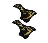 NOLITOY 2pcs 40-41 Inch Professional Guitar Pickguard Decal Bird and Mythical Design Gold Self-adhesive Anti-scratching Protective Sticker for Acoustic Guitars