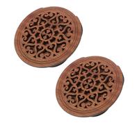 NOLITOY 2pcs 41-inch Acoustic Guitar Soundhole Cover Block, Dark Brown Wood Grain Pattern, Feedback Reducer for Acoustic and Semi-acoustic Guitars, Soundhole Guard Insert
