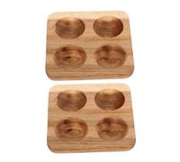 NOLITOY 2pcs Acacia Wood Egg Tray Farm Style Egg Holder for Refrigerator and Kitchen Countertop Decorative Prevents Rolling and Breaking