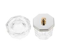 NOLITOY 2pcs Acrylic Liquid Powder Dish Diy Nail Art Crystal Cups Lid for Primer Nails Gel