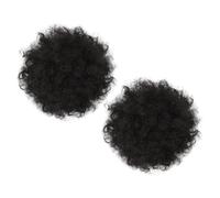 NOLITOY 2pcs Afro Puff Hairpiece Drawstring Curly Chignon Hair Bun Clips Lightweight Heat-resistant Synthetic Hair Accessories for Women Updo Cosplay Party