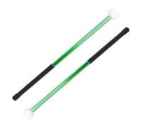 NOLITOY 2pcs Aluminum Bass Drum Mallets with Felt Heads Percussion Sticks for Marching and Large Drums Performance Replacement Accessory Green