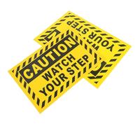 NOLITOY 2pcs Anti-skid Warning Tape with Watch Your Step Decals Diagonal Abrasive Safety Signs for Indoor Outdoor Stairs Wet Floor Caution
