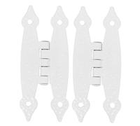 NOLITOY 2pcs Antique Decorative Butterfly Hinges Flush Mount Cabinet Door Hinges for Wooden Jewelry Box and Cupboard Iron Construction White Finish