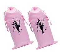 NOLITOY 2Pcs Ballet Shoe Drawstring Bags 13X27Cm Satin Soft Sole Dance Shoe Storage Pouches Wear-Resistant Anti-Scratch Ballet Carrier Bags for Dance Practice