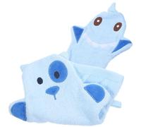 NOLITOY 2pcs Bath Mitts Animal Shape Exfoliating Shower Gloves for Infants Large Size Skin Scrubbing Mittens Soft Blue Dog Shark Design for Gentle Body Cleaning