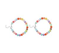 NOLITOY 2pcs Beaded Dog Collar Necklace Adjustable Buckle Resin Candy Colors Fade Resistant Pet Collar for Daily Walks Parties Photo Shoots Stylish and Comfortable Fit