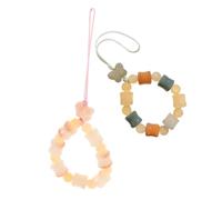 NOLITOY 2pcs Beaded Phone Charm Strap Lightweight Cellphone Lanyard Chain Design Secure Key Holder for Daily Use Stylish Mobile Hanging Accessory